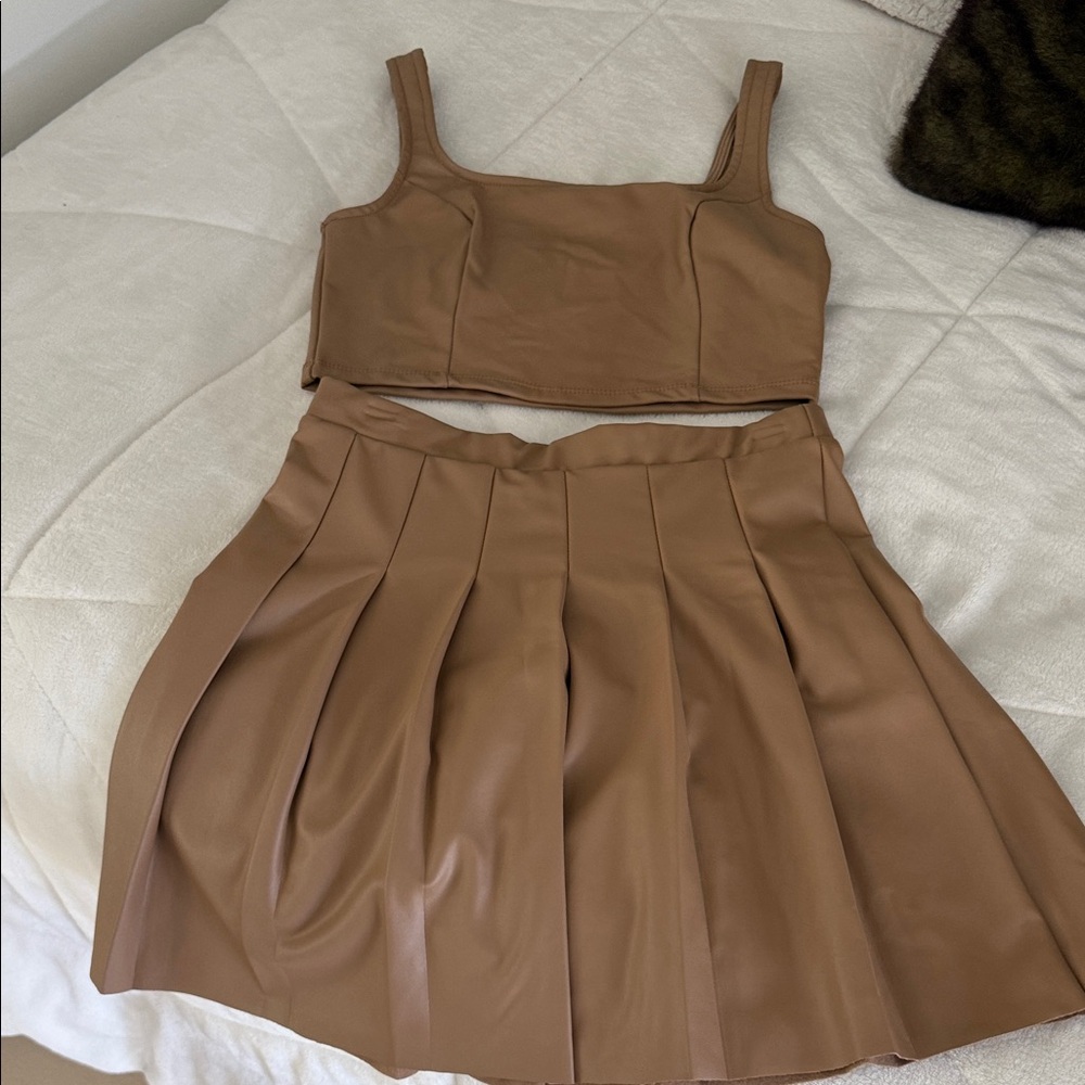 Olive & Oak Brown Skirt Set